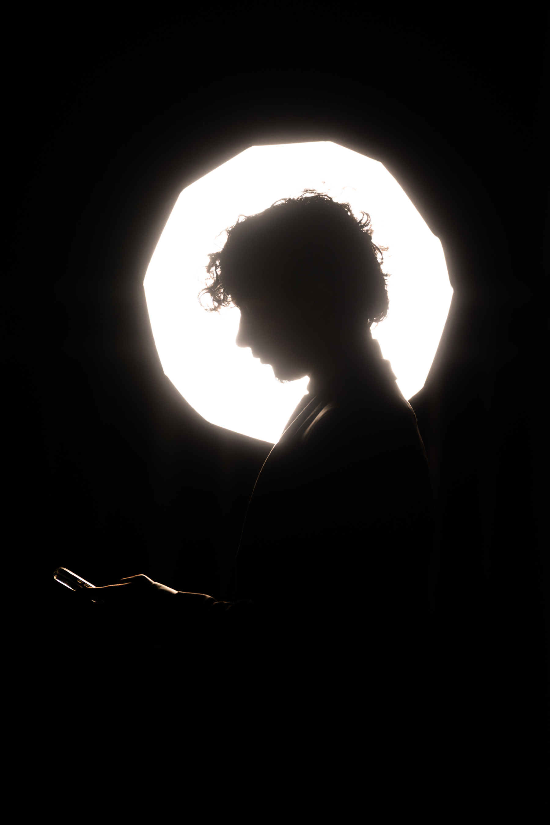 Backlit portrait with a ring light