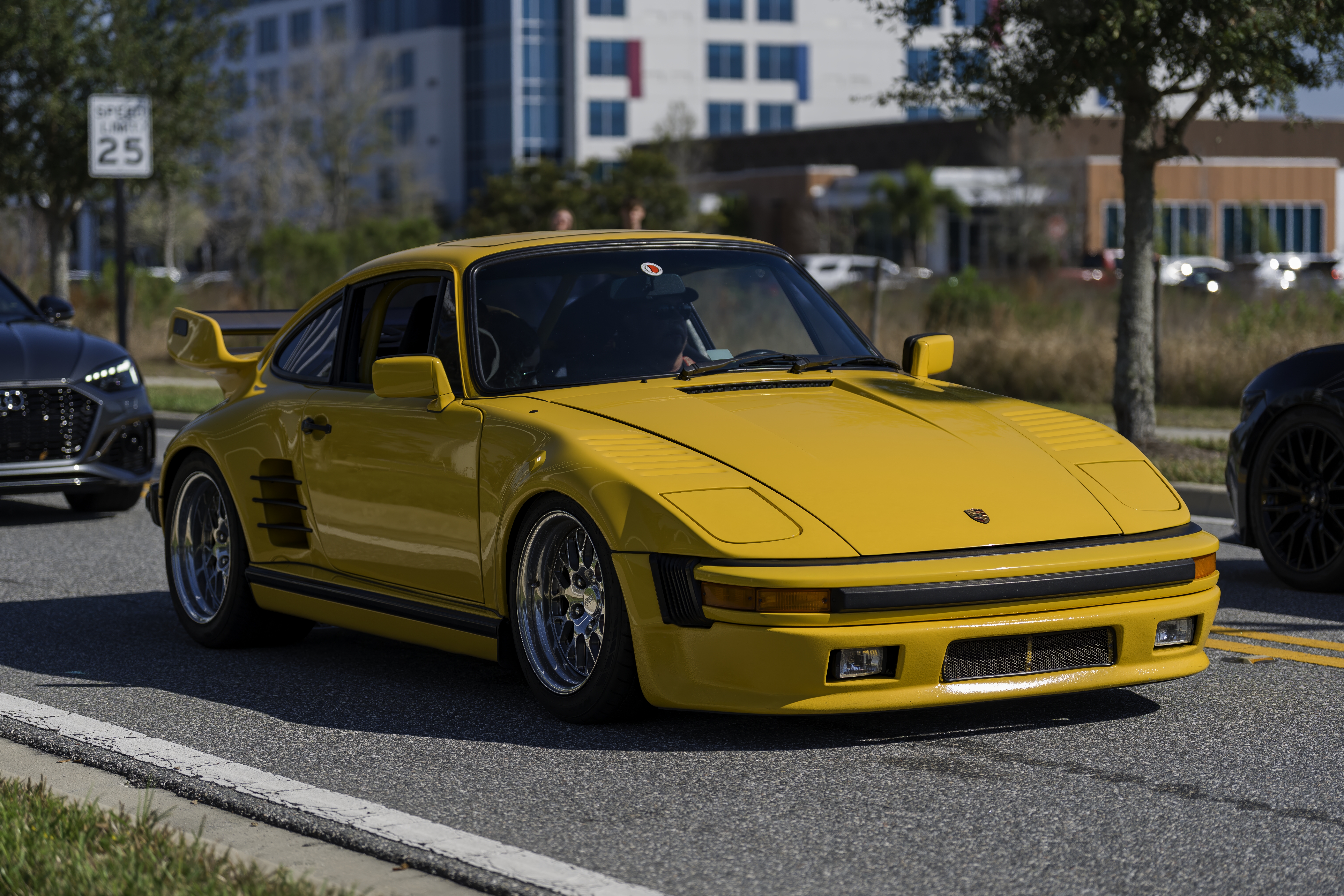 Yellow Porsche 911 slant-nose conversion